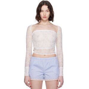 Miaou Iris Bolero Shrug in Dove Lace